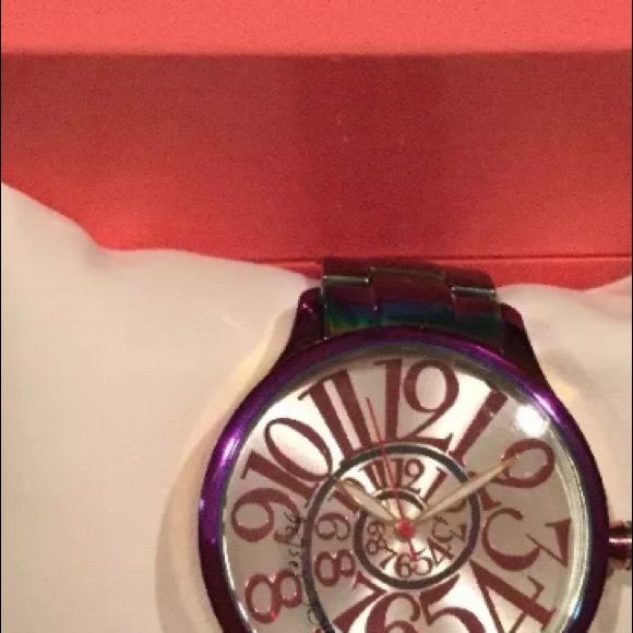 Betsey Johnson 🌈 Analog Rainbow Watch Stainless - Picture 7 of 8